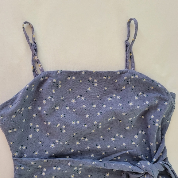 MAJORELLE Revolve Blue Floral Mini Faux Wrap Tie Small Dress - Picture 7 of 16